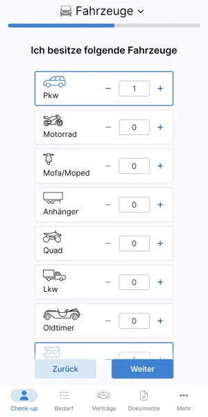 Check-up in der Finanzmanager App